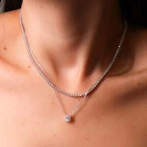 Colar oval Moissanite