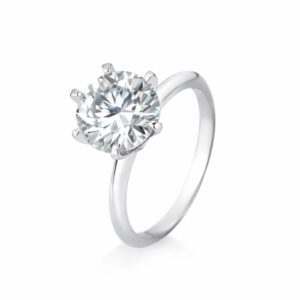 Anel solitário Moissanite