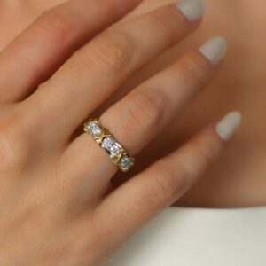 Anel X Moissanite